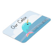 クルーズドパーソナライズされたアシーナルホエールユニコーン マグネット (左側)