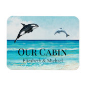 クルーズドパーソナライズされたア水カラーホエールドルフィン マグネット (横)