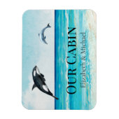 クルーズドパーソナライズされたア水カラーホエールドルフィン マグネット (縦)