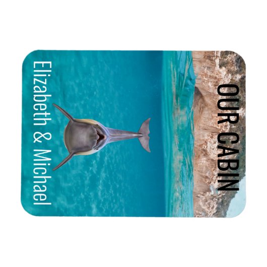 クルーズドパーソナライズされたア海ドルフィンマーカー マグネット (横)