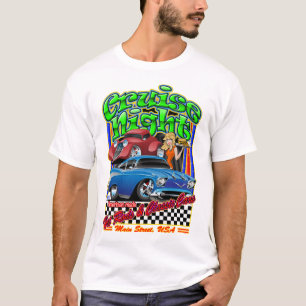 クルーズナイトホットロッド&クラシックイラストレーション Tシャツ