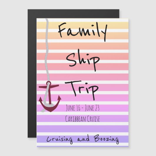 クルーズパーソナライズされたステートルーム磁石 マグネット招待状 (正面/裏面)