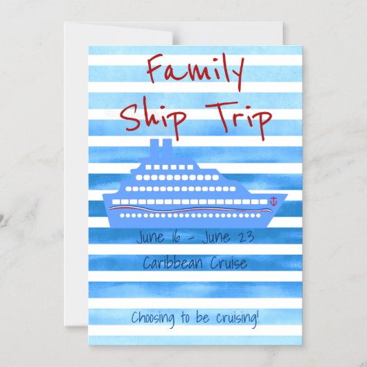 クルーズパーソナライズされたーをテーマにした磁石 マグネット招待状 (正面)