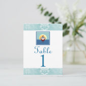 クルーズパーティーテーマブルーテーブル番号カード ポストカード (スタンド正面)