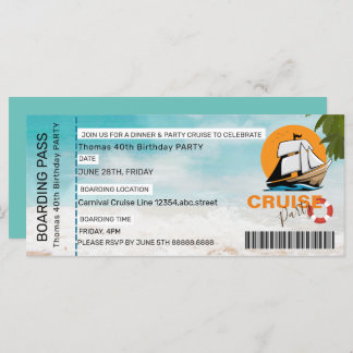 クルーズパーティー40バースデーパーティー搭乗券