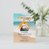 クルーズパーティー40バースデーパーティー インビテーションポストカード (スタンド正面)