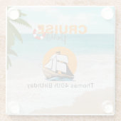 クルーズパーティー40バースデーパーティー ガラスコースター (裏面)