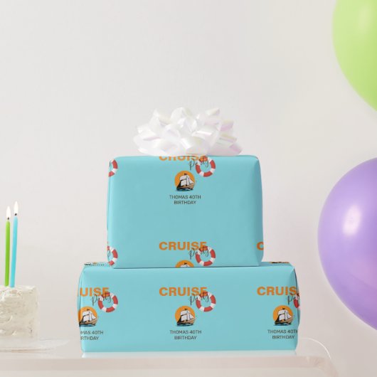 クルーズパーティー40誕生日パーティラッピング紙 ラッピングペーパー (パーティーギフト)