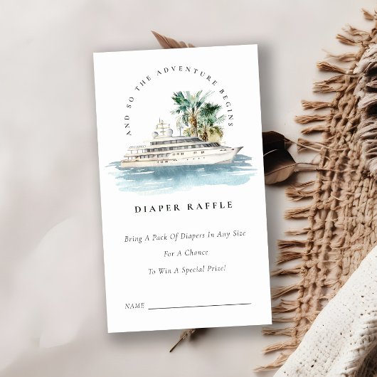 クルーズパームシーケープおむつくじベビーシャワー エンクロージャーカード