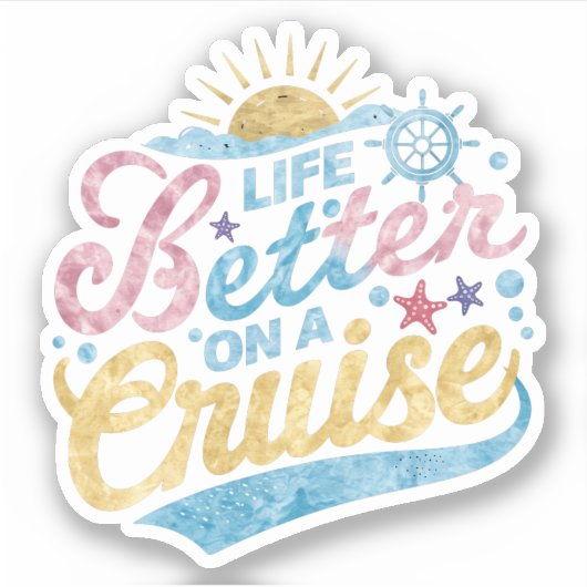クルーズファミリーバケーションマッチンでの人生の方が良い シール (正面)