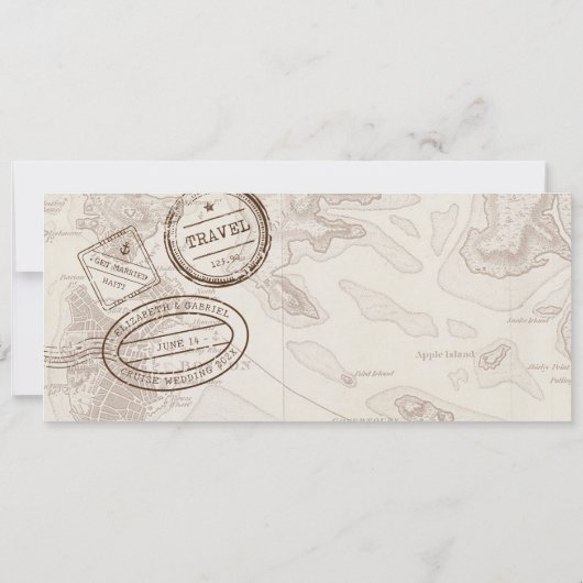 クルーズボーディングパスアドベンチャー結婚式招待状 招待状 (裏面)