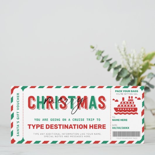 クルーズボーディングパスクリスマスチケットギフト券 (スタンド正面)