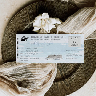 クルーズボーディングパスチケット結婚式招待状 招待状