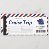 クルーズボーディングパスバケーションチケットギフトバウチャー 招待状 (正面/裏面)
