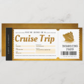 クルーズボーディングパスバケーションチケットギフトバウチャー 招待状 (正面/裏面)
