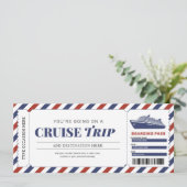 クルーズボーディングパス旅行ギフトチケット券 招待状 (スタンド正面)