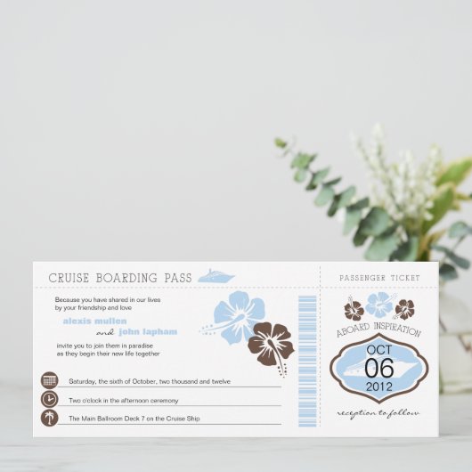 クルーズボーディングパス結婚式招待状 招待状 (スタンド正面)