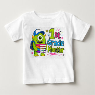 クルーズマイクルー黄色いスクールバスの運転手 バックトゥーエス ベビーTシャツ
