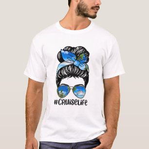 クルーズライフサングラスママMessy Bun Pround Mama G Tシャツ