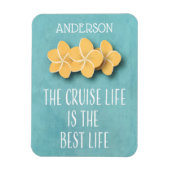 クルーズライフトロピカルフラワーモノグラムキャビンドア マグネット (縦)