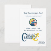 クルーズ中に生まれた赤ちゃんのお祝い 招待状 (正面/裏面)