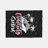 クルーズ好きな姉妹 クルーズ旅行 姉妹 フリースブランケット (正面(横))