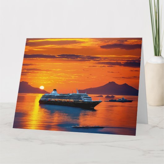 クルーズ客船は豪華なアンベロープライナーを提供する サンキューカード (正面)