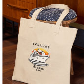クルーズ家族アラスカ日没 オーダーメイド トートバッグ