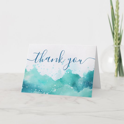 クルーズ感謝の水彩画船員感謝 サンキューカード (正面)
