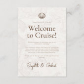 クルーズ旅行の旅程の目的地の結婚式 エンクロージャーカード (正面)