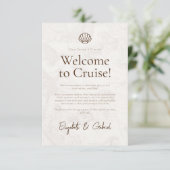 クルーズ旅行の行程 目的地 ウェディング 招待状 (スタンド正面)