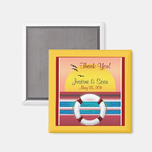 クルーズ結婚のパーソナライズされた好意 マグネット (正面/裏面)