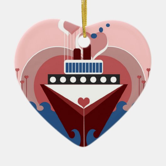 クルーズ結婚ラブのパーソナライズされたオーナメント セラミックオーナメント (正面)
