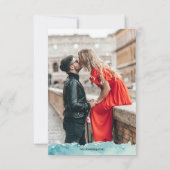 クルーズ結婚、ミニマルモダンリストの水彩画 セーブザデート (裏面)