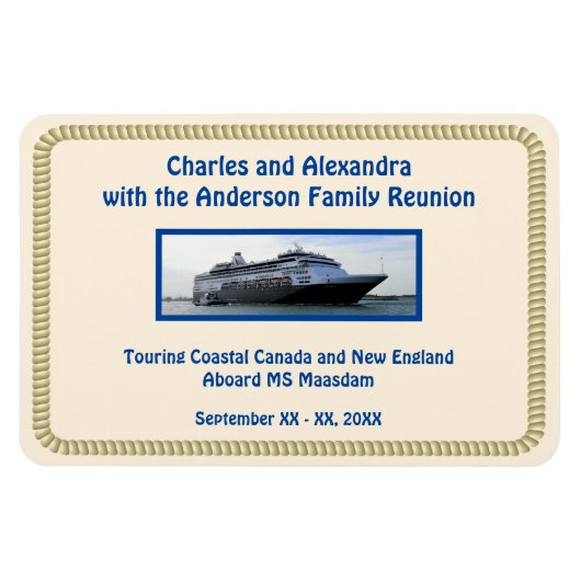 クルーズ縁どシップのステートルームのドアマーカー付きロープ マグネット (横)