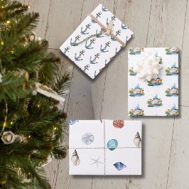 クルーズ航海の船、いかり、船上の船乗り ラッピングペーパーシート