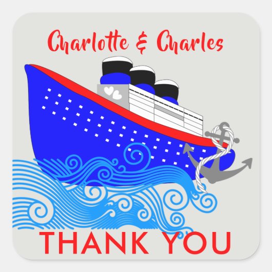 クルーズ航海の船 スクエアシール (正面)