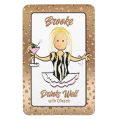 クルーズ船おもしろいのドアの女の子の旅行マグネット マグネット (縦)