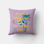 クルーズ船が私の幸せな場所だ クッション (裏面)