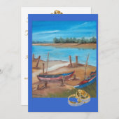 クルーズ船での結婚式 招待状 (正面/裏面)