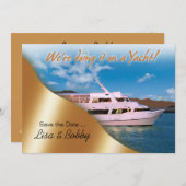 クルーズ船で結婚式を挙げるので 日程を保存しておいてください セーブザデート (正面/裏面)