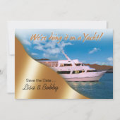 クルーズ船で結婚式を挙げるので 日程を控えておいてください セーブザデート (正面)