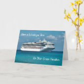 クルーズ船とクルーズバケーションカード カード (黄色い花)