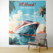 クルーズ船のトロピカルデスティネーション背景 タペストリー (インサイチュ)