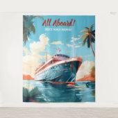 クルーズ船のトロピカルデスティネーション背景 タペストリー (正面)