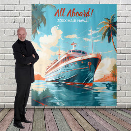 クルーズ船のトロピカルデスティネーション背景 タペストリー