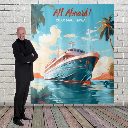 クルーズ船のトロピカルデスティネーション背景 タペストリー