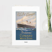 クルーズ船のポスター付きグリーテ広告ィングカード カード (裏面)