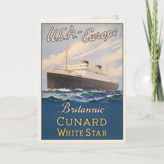 クルーズ船のポスター付きグリーテ広告ィングカード カード (正面)