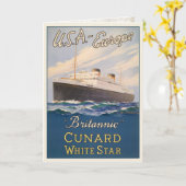 クルーズ船のポスター付きグリーテ広告ィングカード カード (黄色い花)